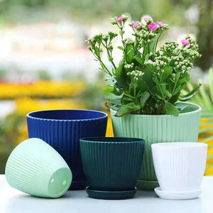 Plastic Planter Pot Round Flowerpot with Drainage Tray 14:175;200007763:201336106;583:200011020#9cm 43 € AVADA - Best Sellers PIUMA HOME
