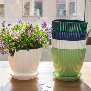 Plastic Planter Pot Round Flowerpot with Drainage Tray 14:175;200007763:201336106;583:200011020#9cm 43 € AVADA - Best Sellers PIUMA HOME