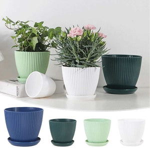 Plastic Planter Pot Round Flowerpot with Drainage Tray 14:175;200007763:201336106;583:200011020#9cm 43 € AVADA - Best Sellers PIUMA HOME