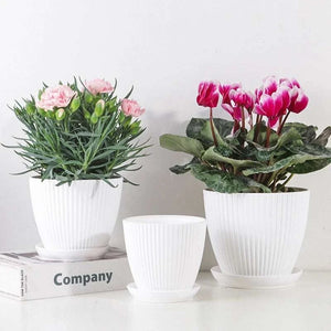 Plastic Planter Pot Round Flowerpot with Drainage Tray 14:175;200007763:201336106;583:200011020#9cm 43 € AVADA - Best Sellers PIUMA HOME