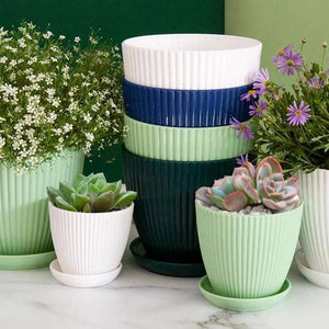 Plastic Planter Pot Round Flowerpot with Drainage Tray 14:175;200007763:201336106;583:200011020#9cm 43 € AVADA - Best Sellers PIUMA HOME