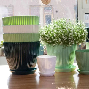Plastic Planter Pot Round Flowerpot with Drainage Tray 14:175;200007763:201336106;583:200011020#9cm 43 € AVADA - Best Sellers PIUMA HOME