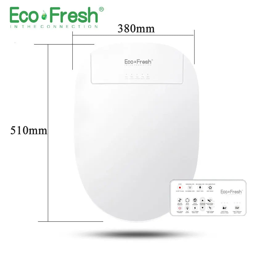 Ecofresh U O V shape Intelligent Toilet Seat Electric Bidet Cover Smart Bidet Heated Toilet seat Led Light Wc smart toilet seat