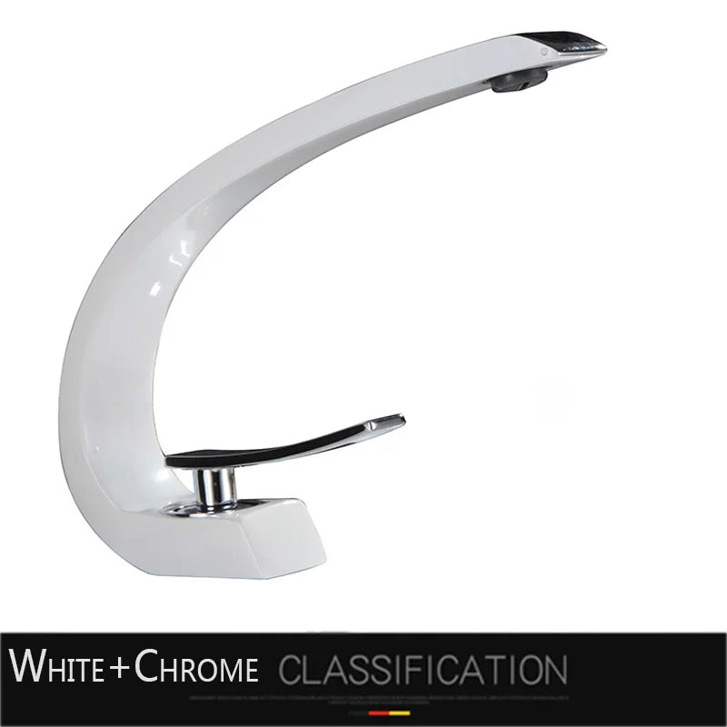 Luxury Brass Basin Faucet Deck Mounted Black Hot Cold Water Bathroom Basin Wash Mixer Tap Single Hole For Bathroom