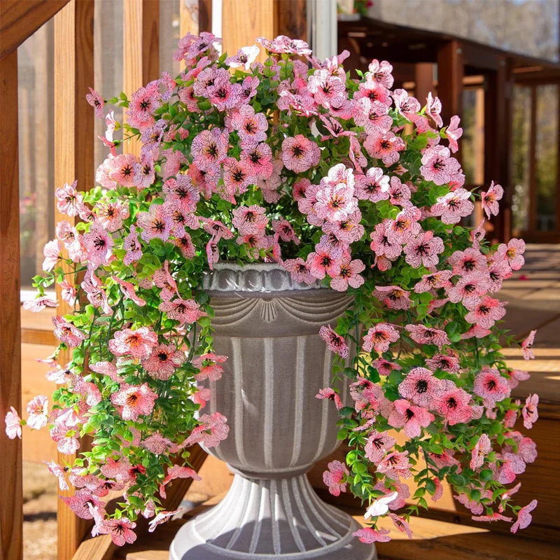 2 pièces Violet Fleur Artificielle Décoration de Fête Simulation Saint-Valentin Mariage Mur Panier Suspendu Fleur Faux Orchidées