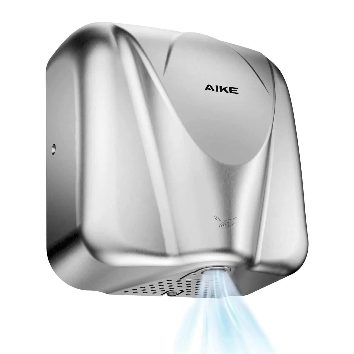 AIKE Automatic Hand Dryer Heavy Duty Commercial Hands Dryer High Speed Stainless Steel Design Warm Wind Hand Blower 1400-1650W