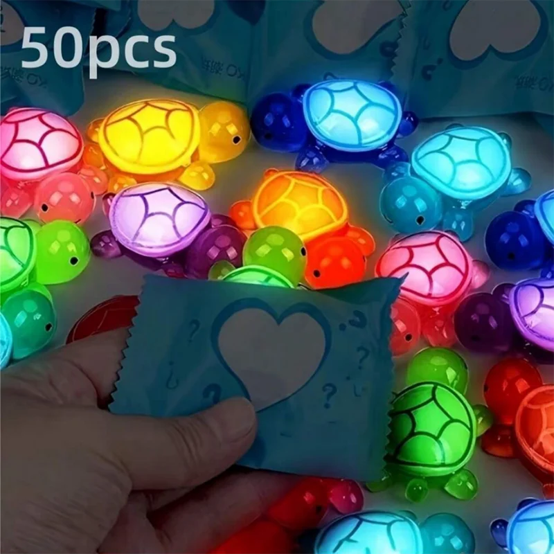 Sacs mystères phosphorescents en 3D Tortues, 30/50/100 pièces - Artisanat coloré translucide pour fêtes, événements amusants sur le thème des animaux et de la plage