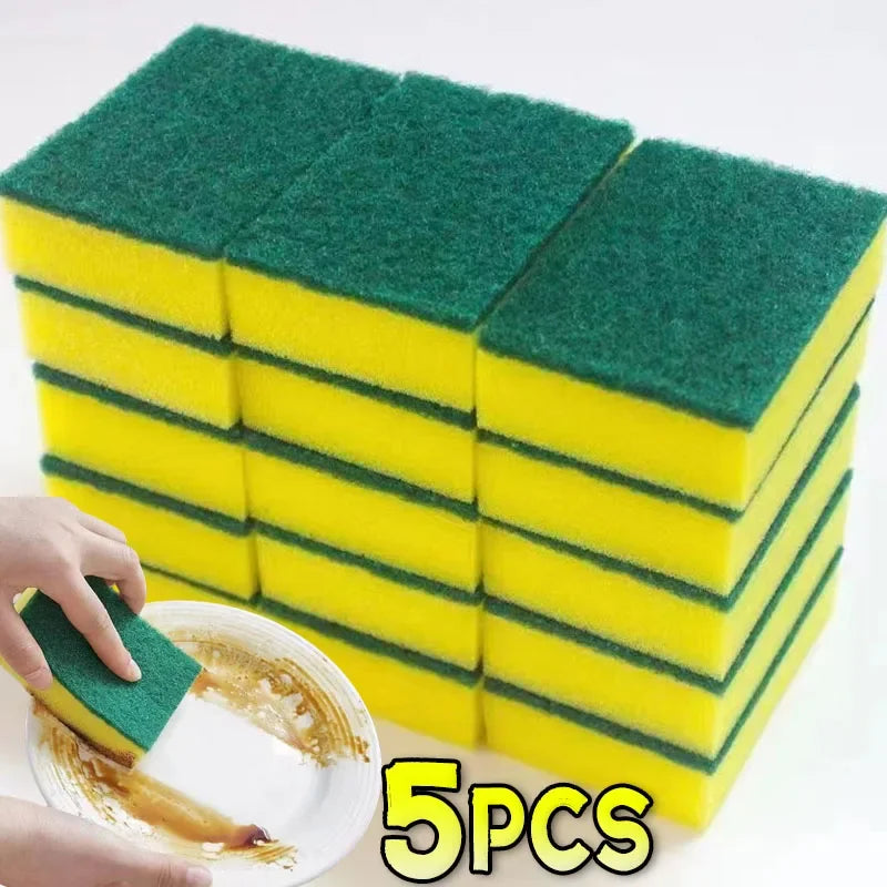 100/1 Pièces Éponge de Cuisine pour Vaisselle Douce Absorbante Nettoyante Frottante Élimine la Rouille Tampon à Récurer Kits de Nettoyage Domestique Éponge-Brosse