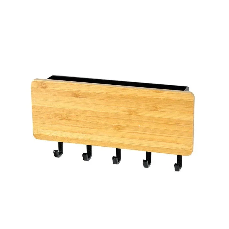 Wall Hanging Bamboo Key Hanger Holder Wall Organizer Rectangle Key Rack Hooks Coat Hooks Home Decoration Coat Hanger 2030