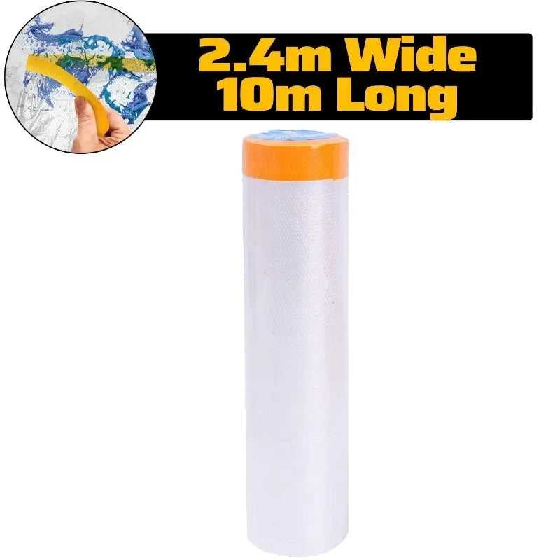 Disposable Cuttable Dust Film Self-adhesive Dustproof Film Automotive Paint Masking Tape for Furniture Dormitory Dust Protection