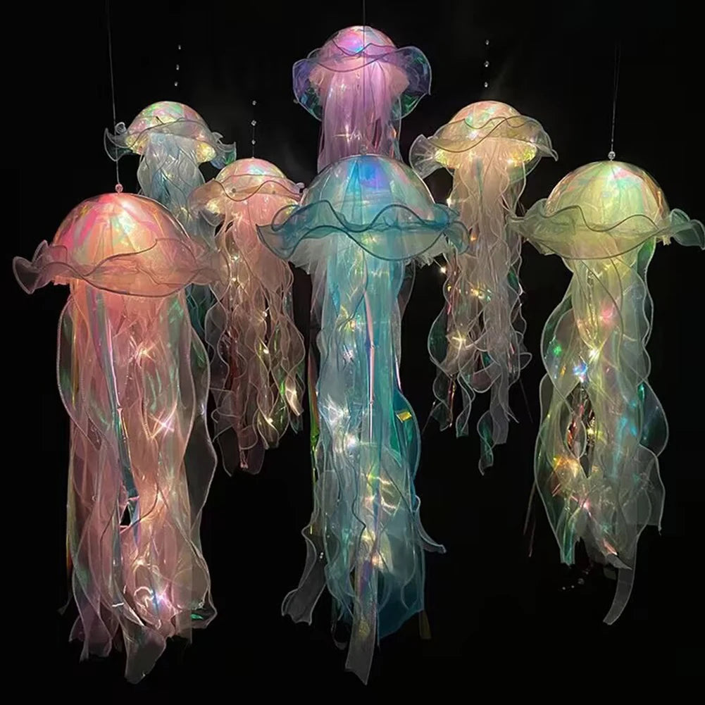 Beautiful Jellyfish Lamp Flower Girl Room Atmosphere Decoration Lamp Bedroom Colorful Nightlight Home Decoration
