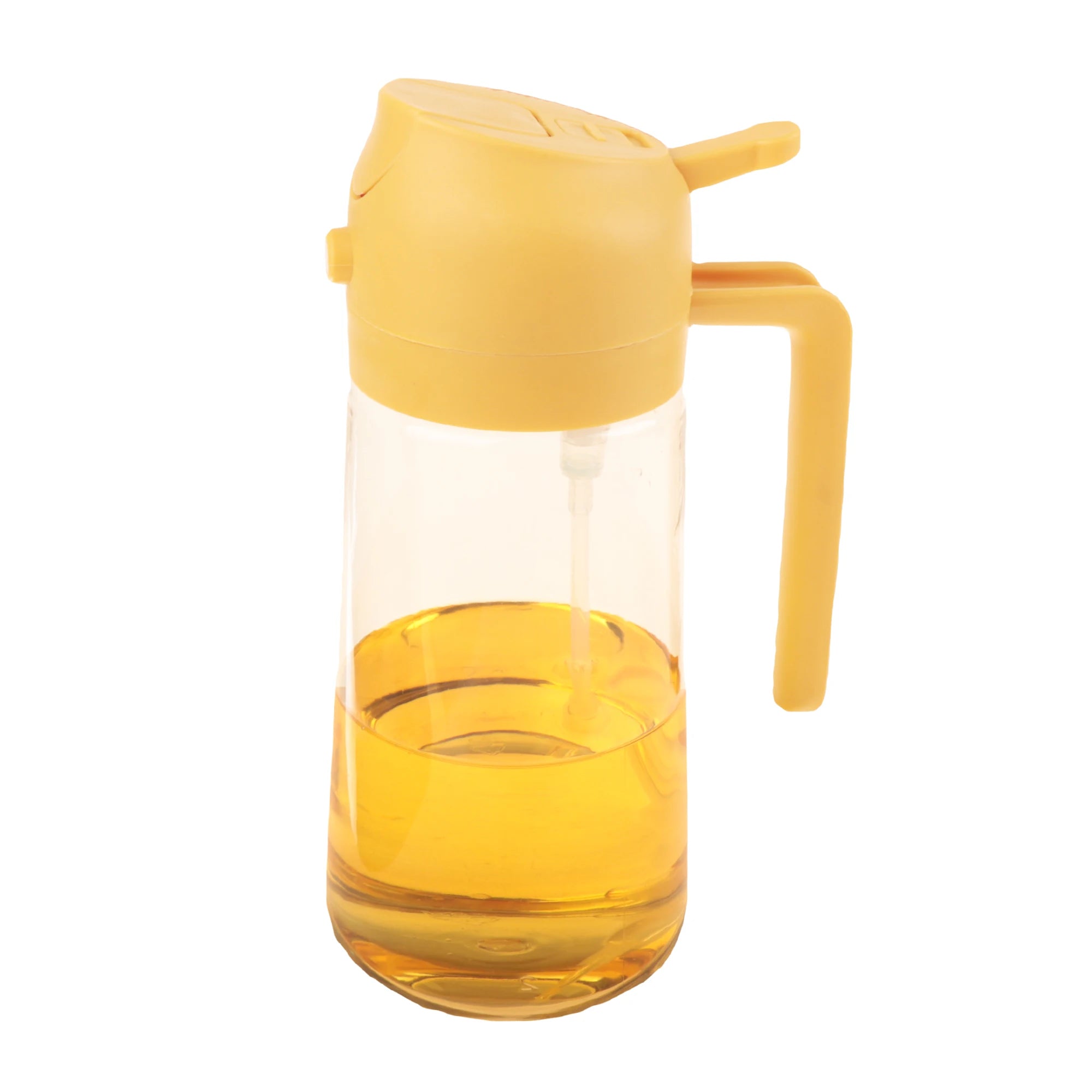Glass Oil Vinegar Dispenser Bottle 2-in-1 Kitchen Spray Pour 470ml