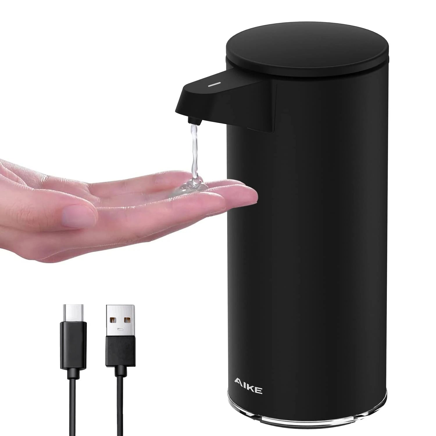 AIKE Automatic Kitchen Detergent Dispenser Durable Stainless Steel USB Rechargeable Smart Soap Dispenser Liquid Electric Pump