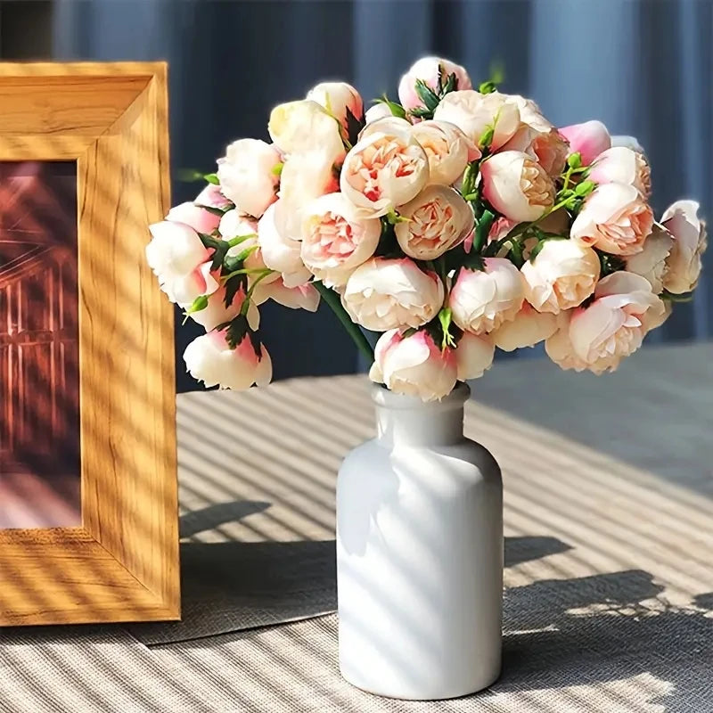 1 bouquet of 27 simulated camellia flowers DIY home decoration wedding restaurant plastic flowers
