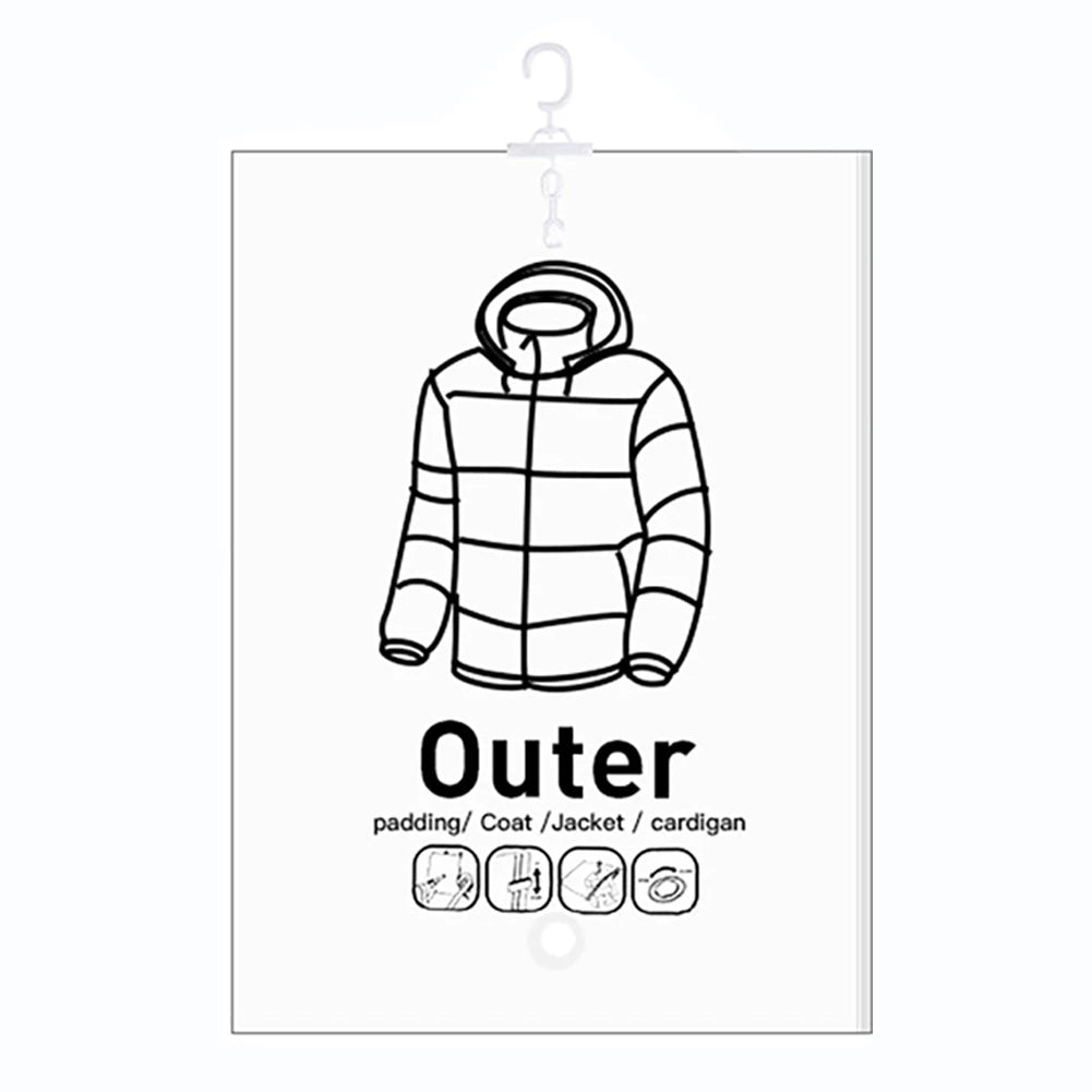 Vacuum Storage Hanging Bag Dustproof Hanging Compressible Storage Bag Space Saving for Clothes Down Overcoat