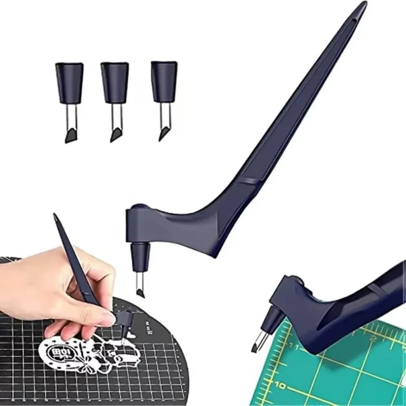 1/8/10Sets DIY Craft Cutting Tools Wood Carving Cutting Pen Art Craft Cutting Craft Tool with 360 Steel Rotating Blade Safety