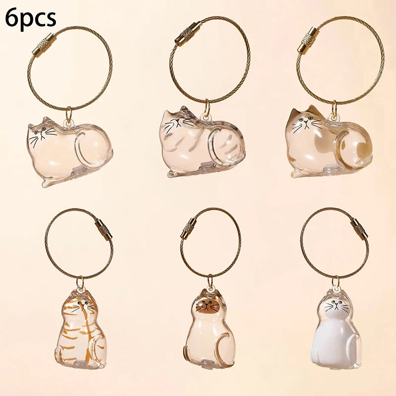 1/6pcs My Pet's Fur Container Cat Hair Storage Box Hanging Cat Keychain Pendant Pet Hair Grooming Souvenirs Bag Hanging Decor