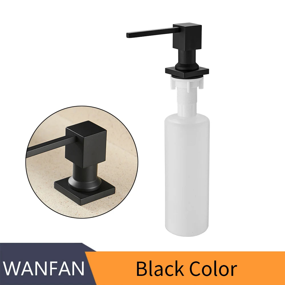 Deck Mounted Kitchen 400ml Soap Dispensers Stainless Steel Pump Chrome Finished for Kitchen Built in Counter top Dispenser 2309