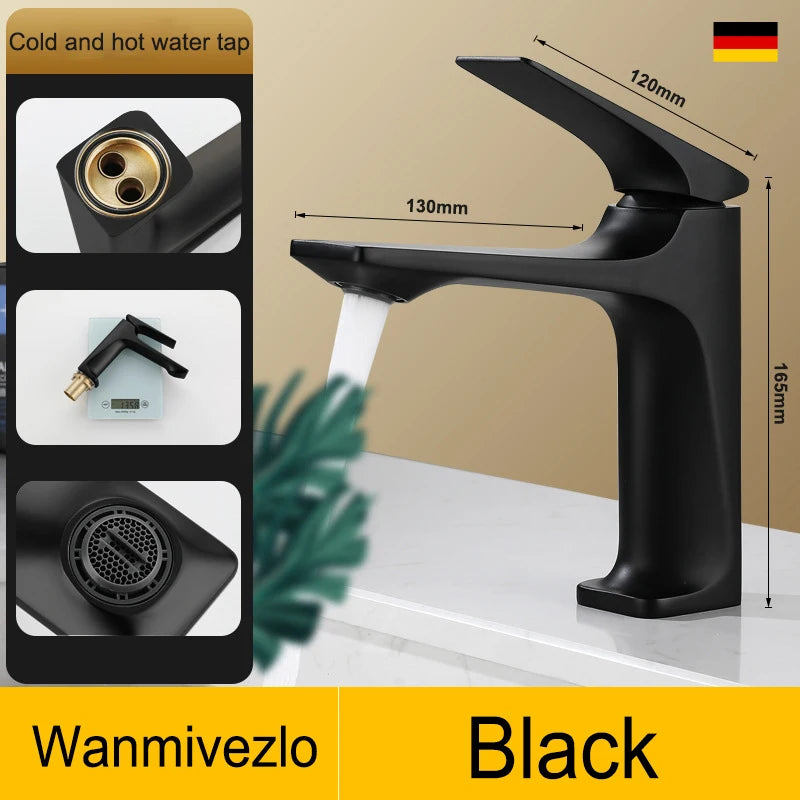 Chrome Modern Bathroom Sink Faucet Single Handle Deck Mounted Wash Basin Water Tap Hot And Cold Mixer
