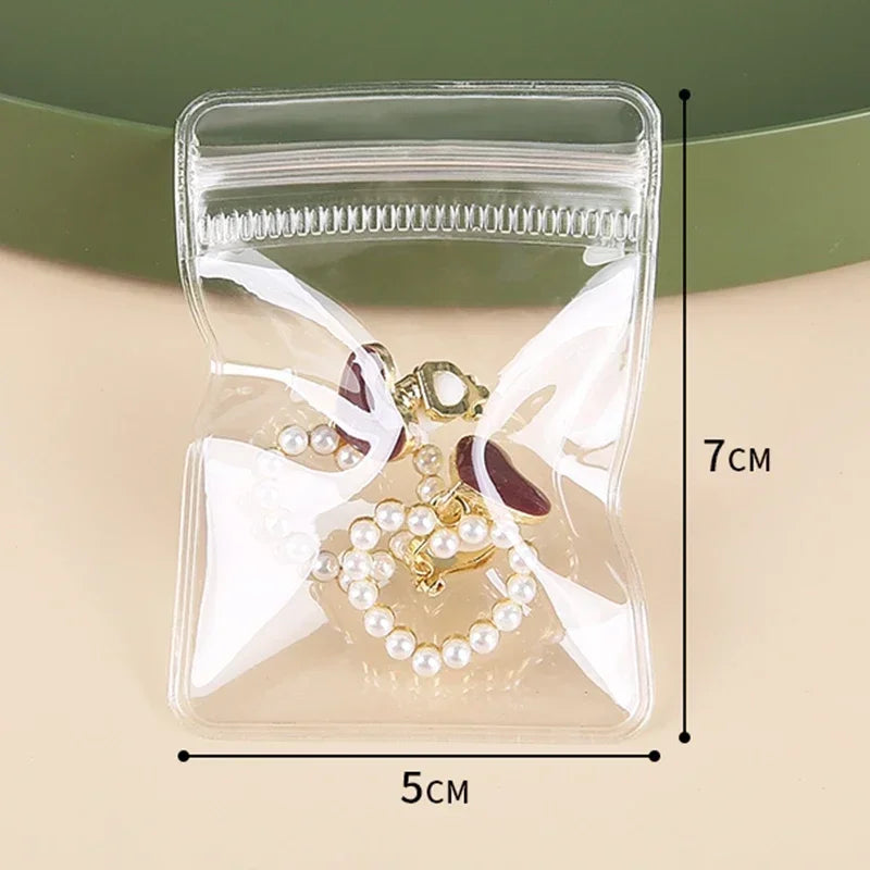 10/20/30/50pcs Jewelry Organizer Pouch Bags Transparent PVC Anti-Oxidation Earring Pendant Necklace Bracelet Storage Holder 2035