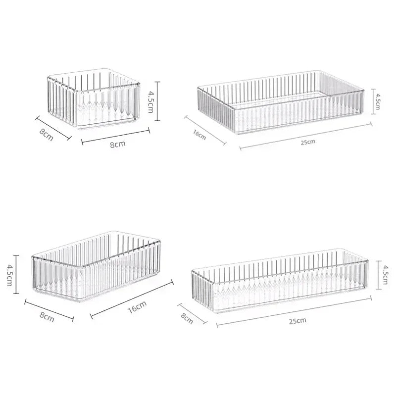 Transparent Box Storage Organizer Desk Plastic Storage Box Container Drawer Organizer Jewelry Box Makeup Organizer Boxes 2042