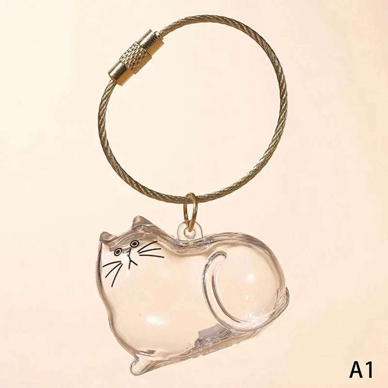 1/6pcs Contenant de Fourrure pour Mon Animal de Compagnie Boîte de Rangement de Poils de Chat Pendentif Porte-clés de Chat Accroché Souvenirs de Toilettage de Poils d'Animaux Décoration Suspendue de Sac