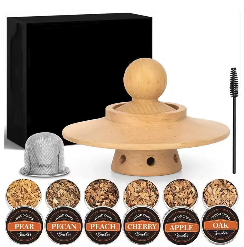 Whiskey Smoker Kit with Wood Chips-6 Flavors Old Fashioned Drink Smoker Infuser for Cocktails Birthday Bourbon for Gifts