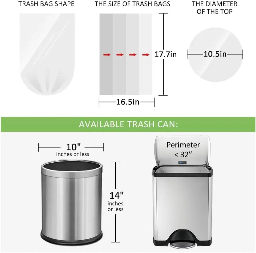200 Counts 2 Gallon Small Trash Bags, Fit 1.6-2.2 Gal Waste Basket, Strong Clear Liners for Home Office Kitchen