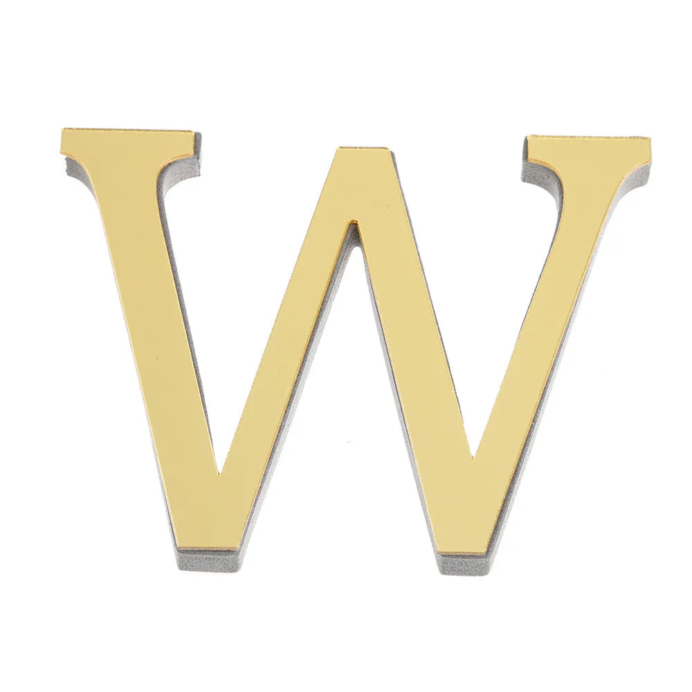 10CM 26 English Letters Wall Sticker 3D Mirror Acrylic Gold Wall Sticker Decals Self-Adhesive Home Party Decor Wall Art Mural