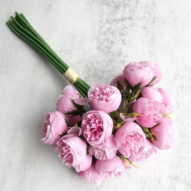 1 bouquet of 27 simulated camellia flowers DIY home decoration wedding restaurant plastic flowers