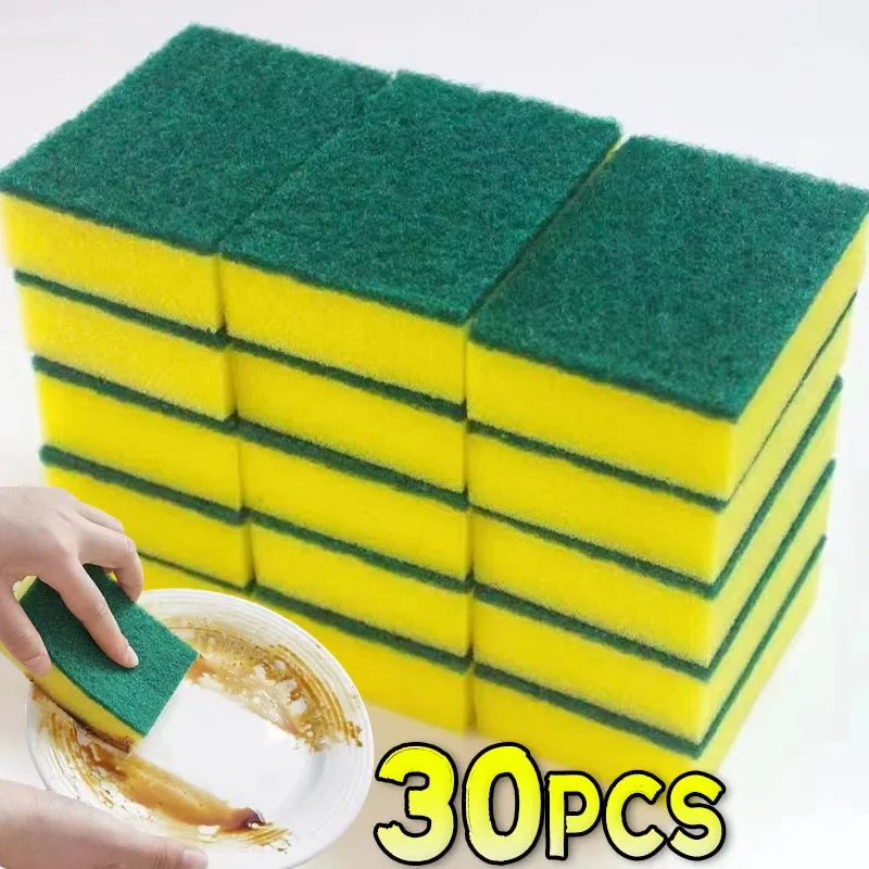 100/1 Pièces Éponge de Cuisine pour Vaisselle Douce Absorbante Nettoyante Frottante Élimine la Rouille Tampon à Récurer Kits de Nettoyage Domestique Éponge-Brosse