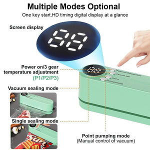 Handheld Wireless Vacuum Food Sealer - Keep Food Fresh 5x Longer