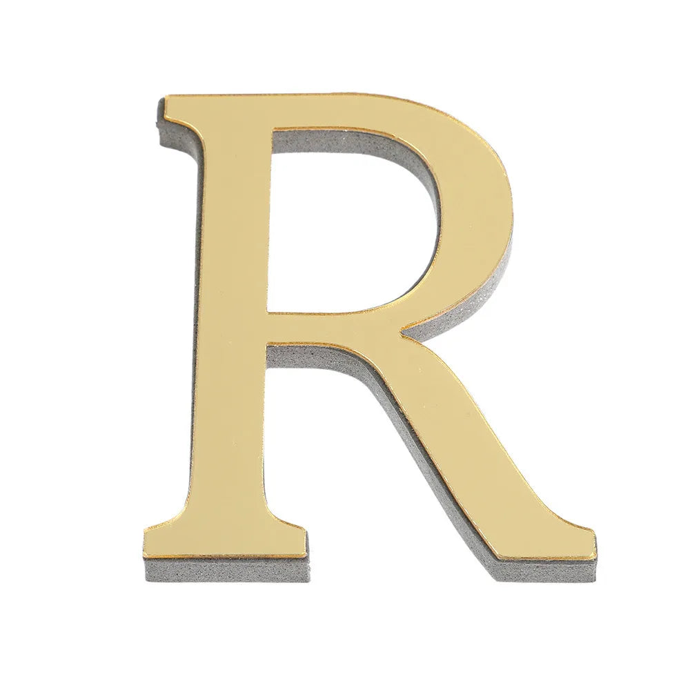 10CM 26 English Letters Wall Sticker 3D Mirror Acrylic Gold Wall Sticker Decals Self-Adhesive Home Party Decor Wall Art Mural