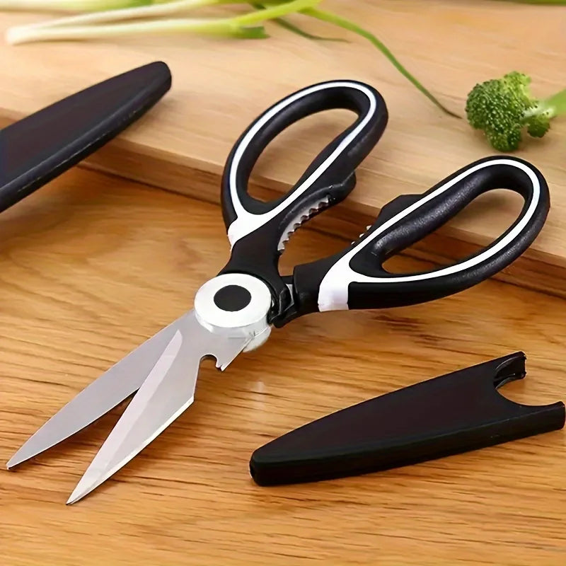 Multifunctional Heavy-Duty Stainless Steel Kitchen Scissors for Food - Ideal for Pizza And Salad Cutting