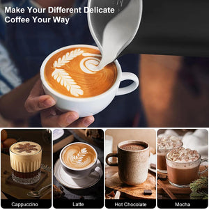 Electric Milk Frother 4-in-1 Hot Cold Foam Latte Cappuccino Maker