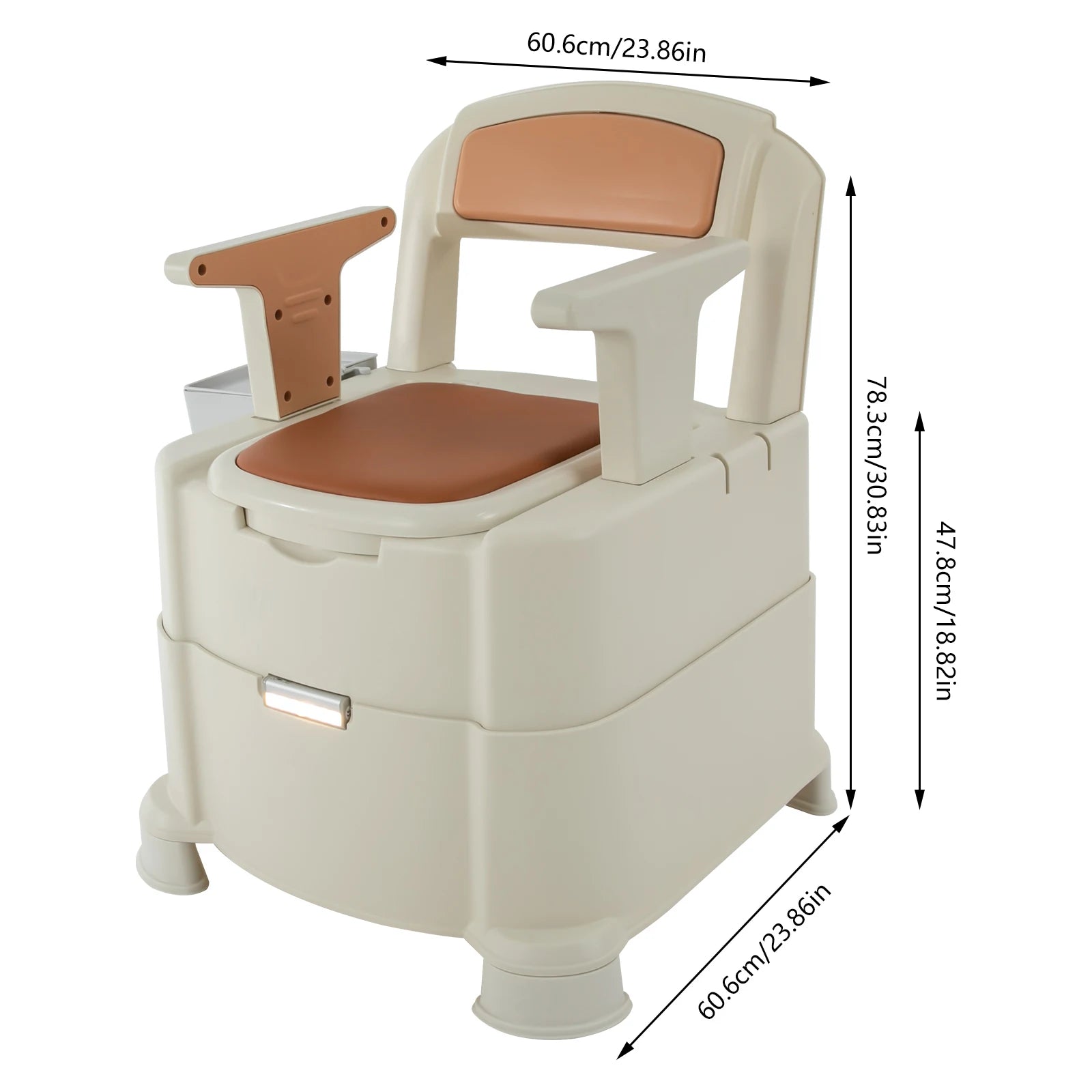 Toilet With Sensor Night Light,Bedside Commode  Bedside Toilet With Maximum Load 200kg, Portable Toilet