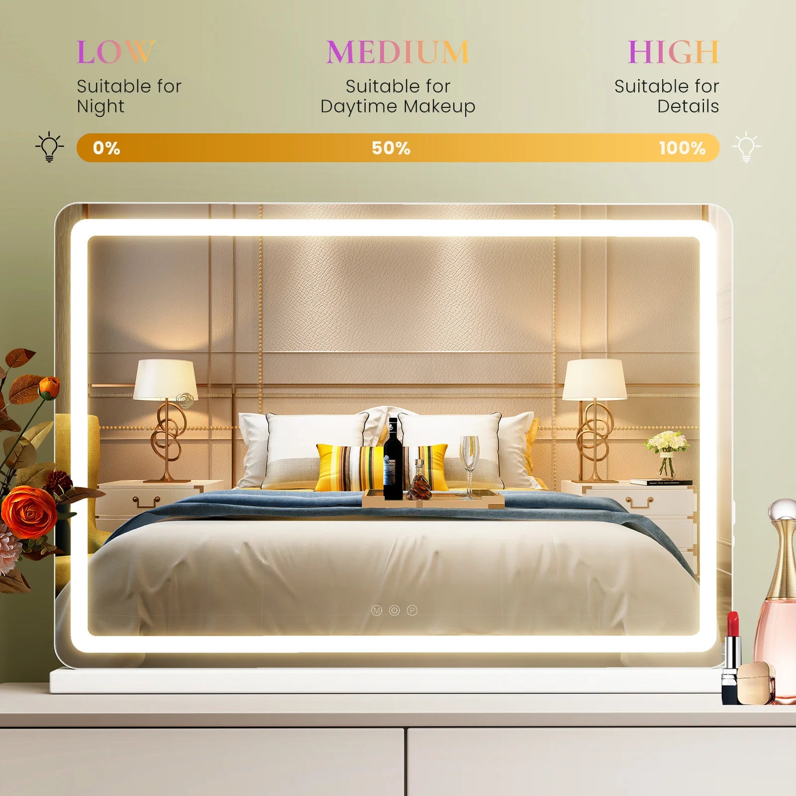 LED Vanity Mirror — Dimmable 3-Mode Makeup Mirror with Smart Memory