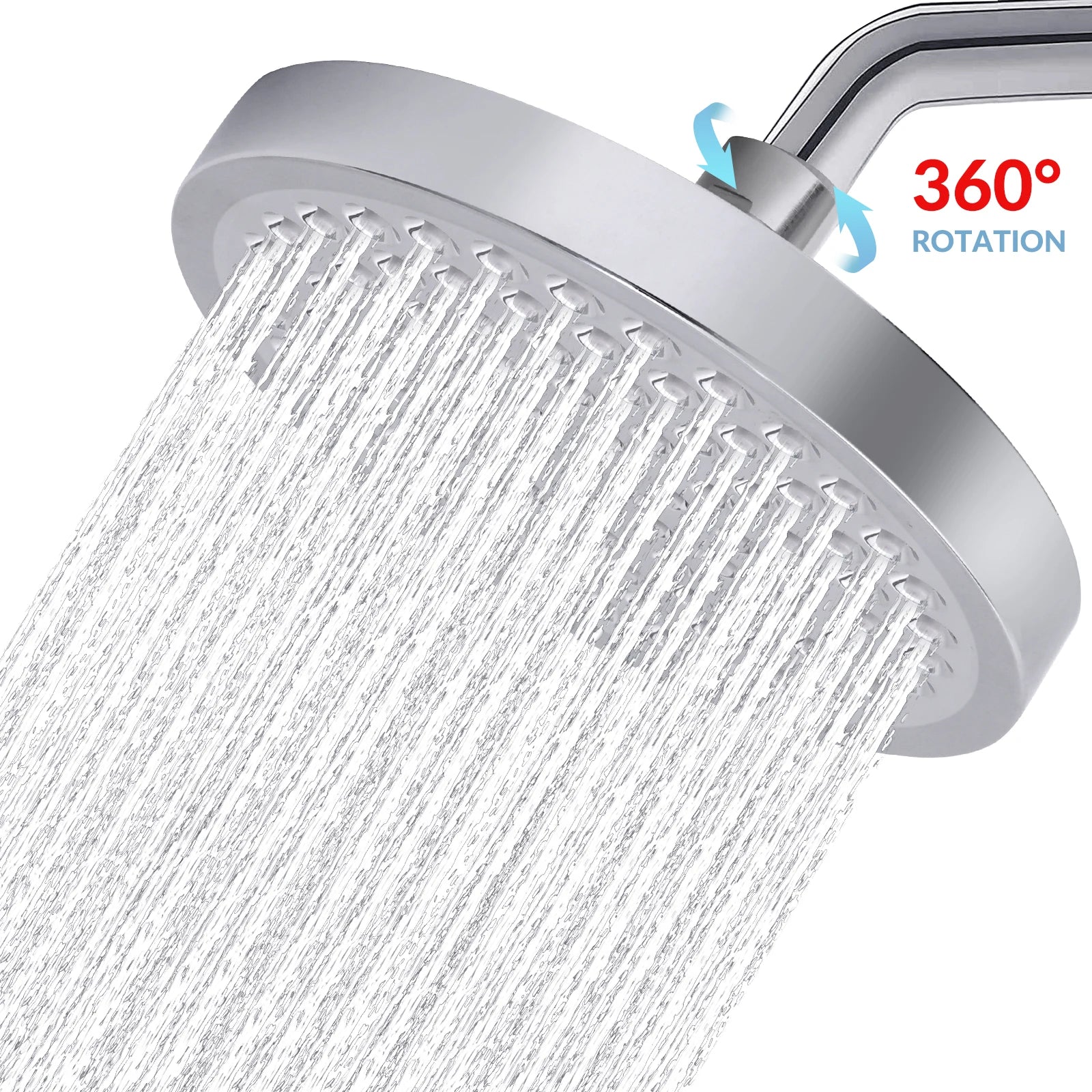 Pommeau de Douche Haute Pression Pluie Orientable Acier Inoxydable 6 Pouces Mural Douche Pluie Accessoires de Salle de Bain de Remplacement